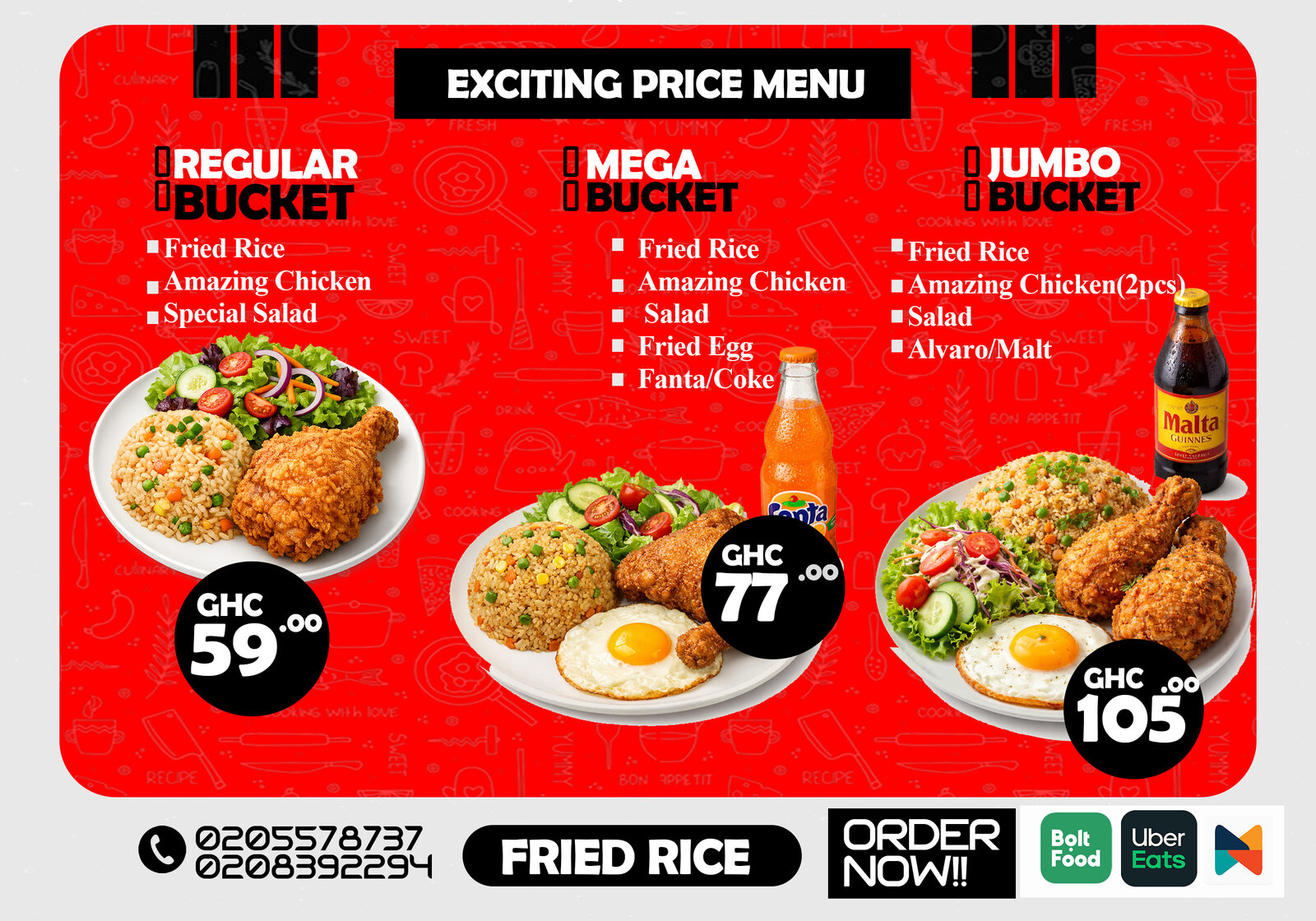 Fried Rice — Top-Man Restaurant menu flyer